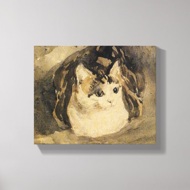 Impressão Em Tela O Gato (de Gwen John) (Frente)
