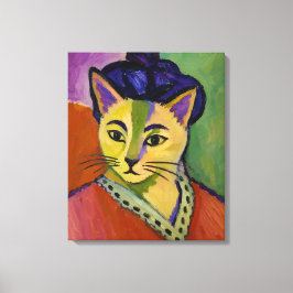 Impressão Em Tela O Gato de Listra Verde – Inspirado no Fauvista Mat