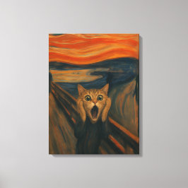 Impressão Em Tela O Gato Gritando Paródia Arte Clássica Divertida