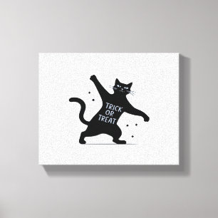Impressão Em Tela O Gato Negro Dançante é um Truque ou Trea Spooktac