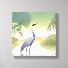 Impressão Em Tela O Grou | Ave Linda em Aquarela