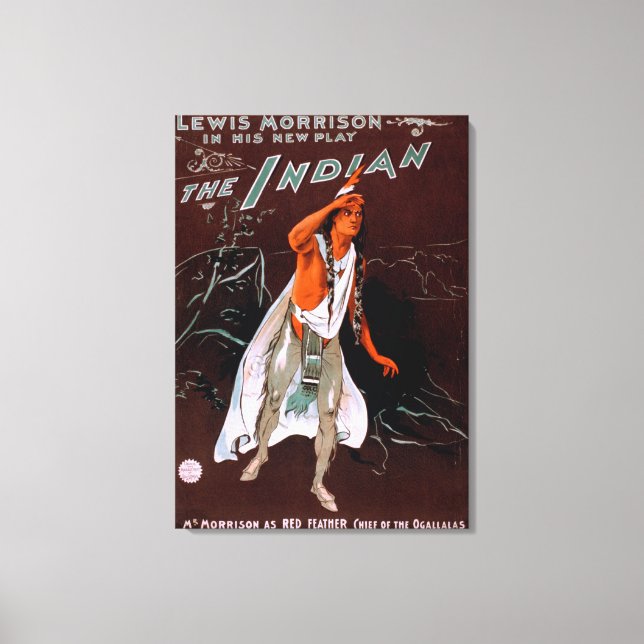 Impressão Em Tela "O Índio" - Pena Vermelha, Chefe do (Frente)