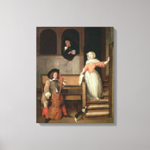 Impressão Em Tela O jogador do violoncelo, c.1700 (óleo em canvas)