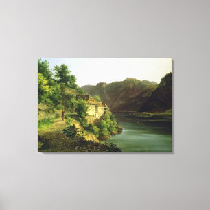 Impressão Em Tela O lago Hallstatter, 1824 (óleo em canvas)