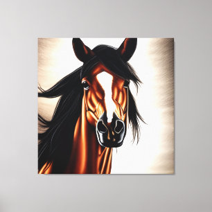 Impressão Em Tela O Majestoso Mustang - O Espírito Da Liberdade