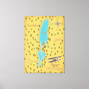 Impressão Em Tela O mapa antigo do Mar Morto