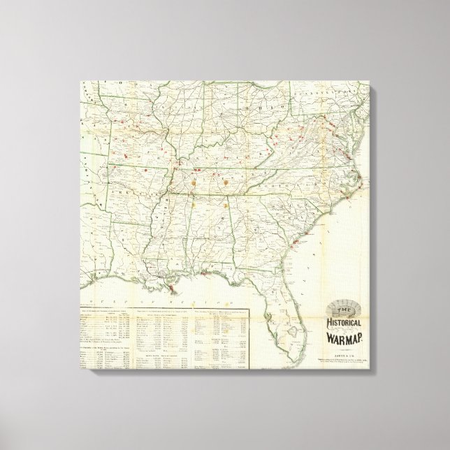 Impressão Em Tela O Mapa da Guerra Histórica (Frente)