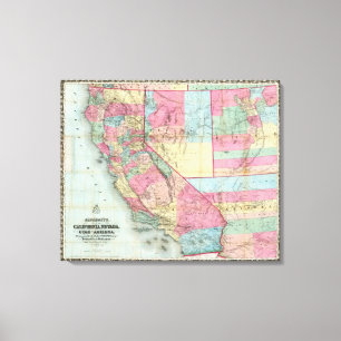 Impressão Em Tela O mapa de Bancroft de Califórnia, Nevada