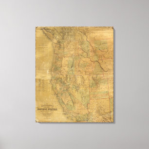Impressão Em Tela O mapa de Bancroft dos estados pacíficos