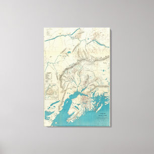 Impressão Em Tela O mapa de Sleem de Alaska central
