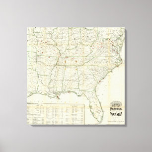 Impressão Em Tela O mapa histórico da guerra