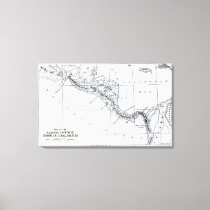 Impressão Em Tela O mapa props rotas Isthmian do canal