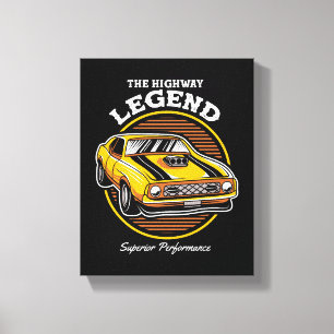 Impressão Em Tela O Mítico Muscle Car de Estrada com Design Retro
