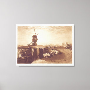 Impressão Em Tela O moinho de vento e o fechamento, gravados por