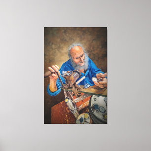 Impressão Em Tela O Moinho do Tempo: Pintura Simbólica a Óleo de Hom
