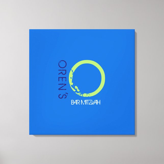 Impressão Em Tela O Monograma Bar inicial Bat Mitzvah Conselho de in (Frente)