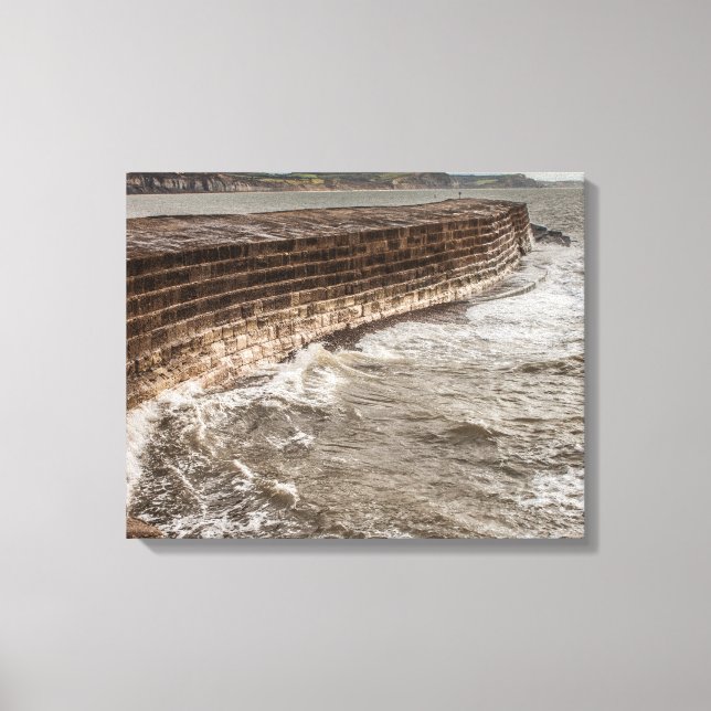 Impressão Em Tela O muro de Cobb em Lyme Regis (Frente)