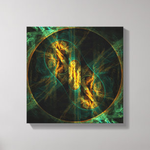Impressão Em Tela O Olho da Abstrato da selva preto e branco