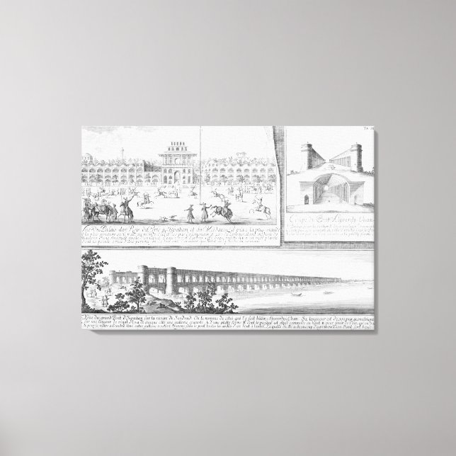 Impressão Em Tela O Palácio Real de Isfahan, Uma Seção Cruzada do (Frente)