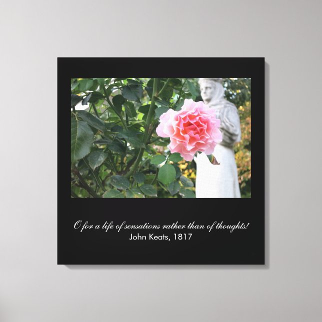 Impressão Em Tela O para uma vida de sensações (citação de Keats) (Frente)
