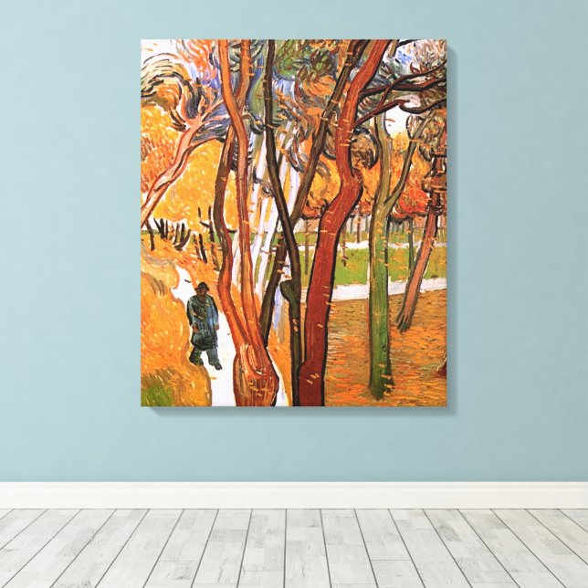 Impressão Em Tela O Passeio: Folhas Caindo de Vincent van Gogh (Insitu(piso de madeira))