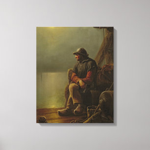Impressão Em Tela O piloto mantem o relógio, 1851
