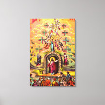 O portão do céu Jesus abraçado por anjos