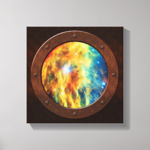 Impressão Em Tela O Porthole Steampunk da Nebulosa Medusa