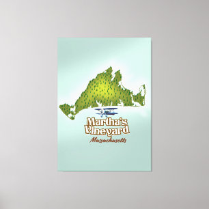 Impressão Em Tela O poster de viagens de Massachusetts da Martha
