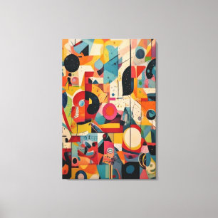 Impressão Em Tela O Quadro de Formas Abstratas Caprichosas de Meados