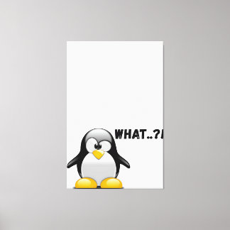 Impressão Em Tela O quê? - Arte Penguin Engraçada