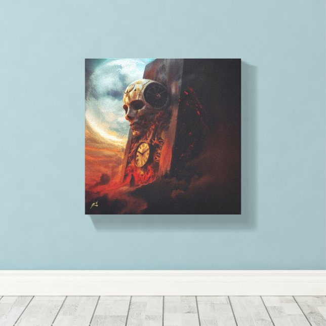 Impressão Em Tela O Relógio e a Mortalha (Insitu(piso de madeira))