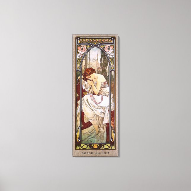 Impressão Em Tela O Resto da Noite por Alphonse Mucha (Frente)