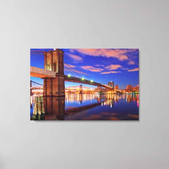 Impressão Em Tela O Rio Este, Ponte Brooklyn, Manhattan (Frente)