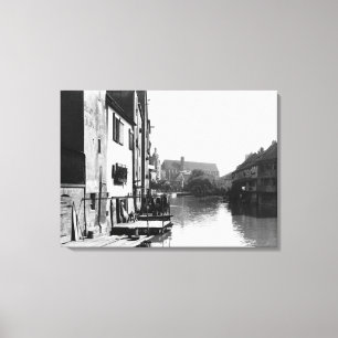 Impressão Em Tela O rio Gera em Erfurt, Thiringia, c.1910