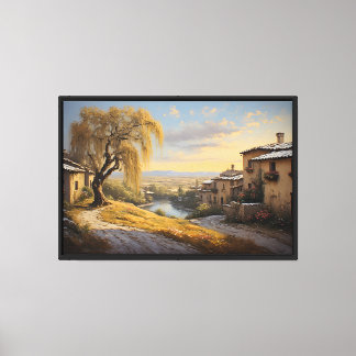 Impressão Em Tela O Salgueiro Dourado ao Pôr do Sol