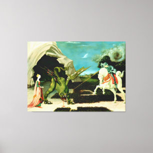 Impressão Em Tela O Santo Medieval George e o Dragão