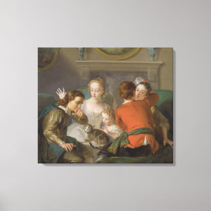 Impressão Em Tela O sentido de toque, c.1744-47 (óleo na canvas) (ve