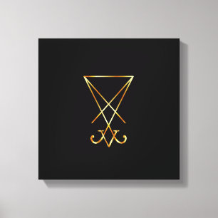 Impressão Em Tela O sigil dourado de Lucifer