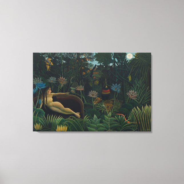 Impressão Em Tela O Sonho (Le Reve Exotique) de Henri Rousseau (Frente)