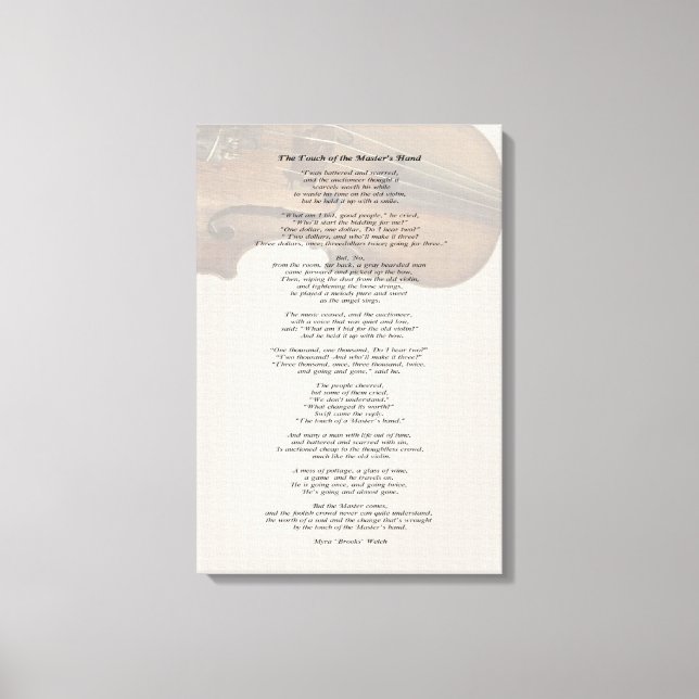 Impressão Em Tela O toque da mão do mestre (Frente)