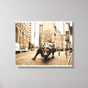Impressão Em Tela "O Touro de Wall Street"