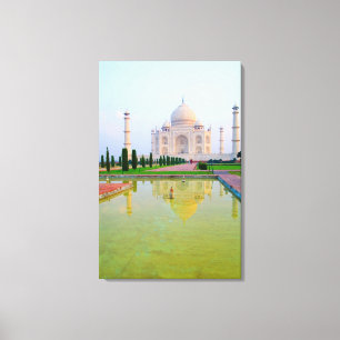 Impressão Em Tela O tranquilo e pacífico Taj Mahal famoso mundialmen