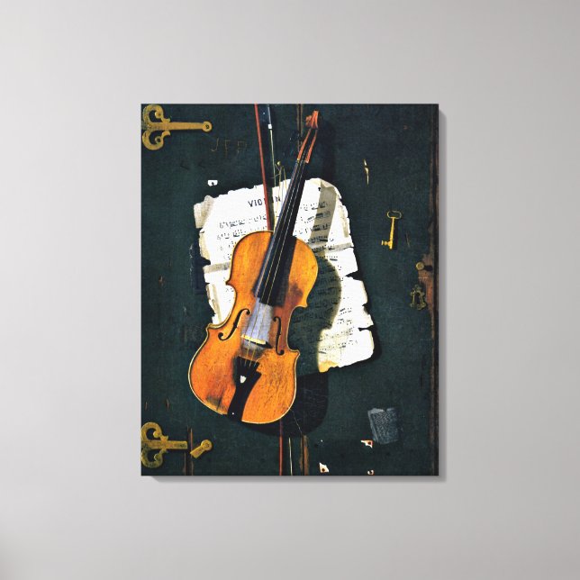Impressão Em Tela O Velho Violino, pintura de arte (Frente)