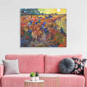 Impressão Em Tela O Vinhedo Vermelho Vincent van Gogh