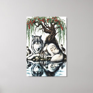 Impressão Em Tela Oásis da Família Serene Wolf em Natureza Idílica24