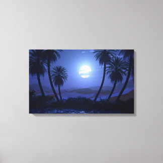 Impressão Em Tela Oásis (Lua Azul)