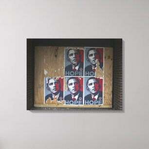 Impressão Em Tela Obama assina em uma janela fechada de um