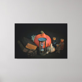 Impressão Em Tela Objetos de bruxaria numa mesa num quarto escuro