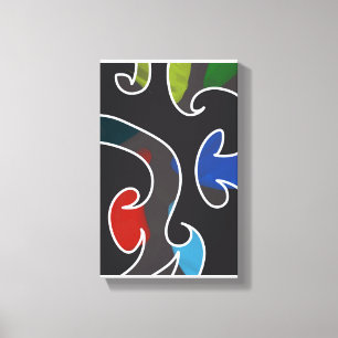 Impressão Em Tela Obra de arte maori abstrata contemporânea 13 por R
